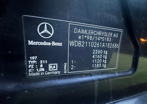 Mercedes-Benz Klasa E cena 16800 przebieg: 412000, rok produkcji 2003 z Wieluń małe 631